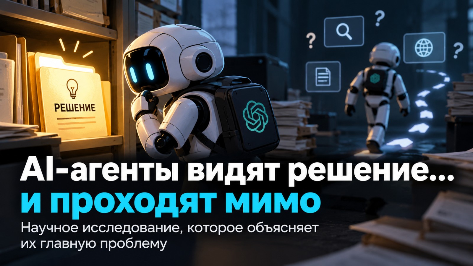 Обложка: AI-агенты видят решение… и проходят мимо: научное исследование, которое объясняет их главную проблему